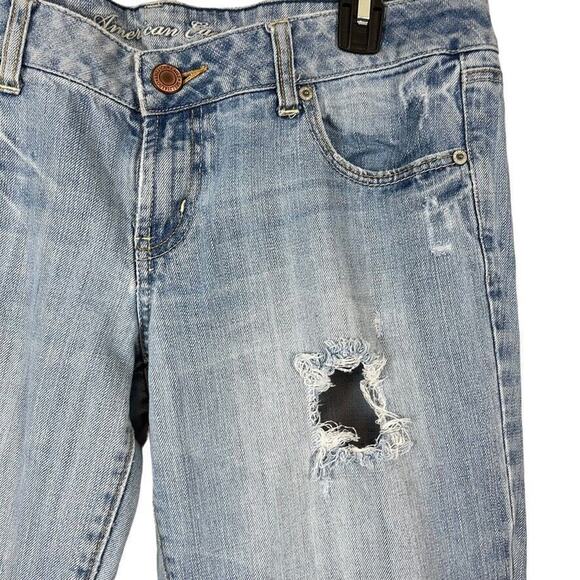 American Eagle Favorite Boyfriend Y2K Vintage Distressed Low Rise Jeans 10 Short - Picture 7 of 16